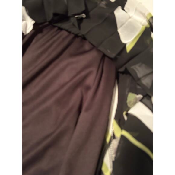 Lane Bryant black white and green sleeveless dress with pleated skirt, sz 14/16 - Picture 8 of 10